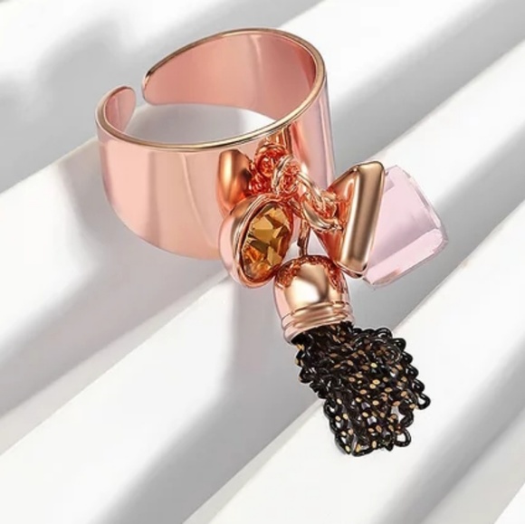 Swarovski Crystal Rose Gold Color Tassel Coctail - Picture 6 of 8